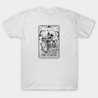 Skeleton Coffee Tarot Card T-Shirt